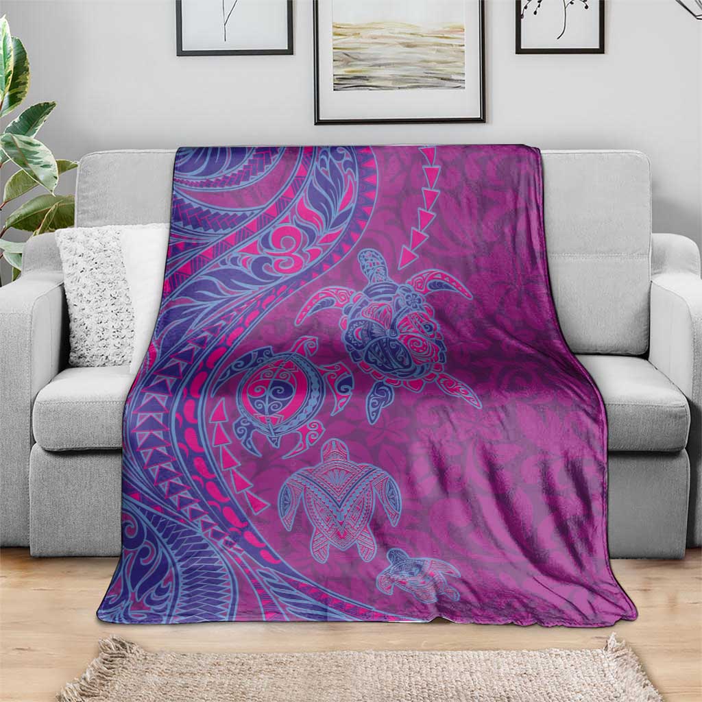 Hawaiian Turtles and Polynesian Art Tattoo Blanket Cerise LT03 - Polynesian Pride