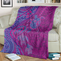 Hawaiian Turtles and Polynesian Art Tattoo Blanket Cerise LT03 - Polynesian Pride