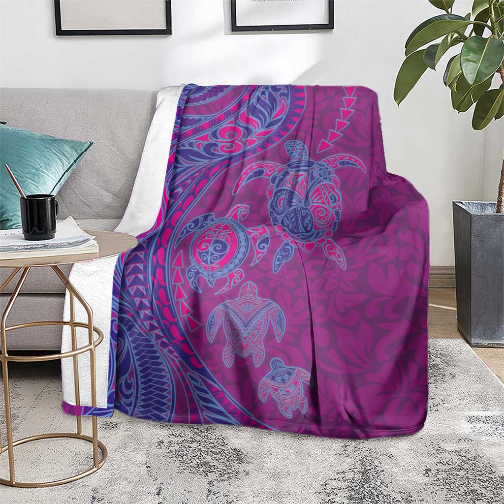 Hawaiian Turtles and Polynesian Art Tattoo Blanket Cerise LT03 - Polynesian Pride