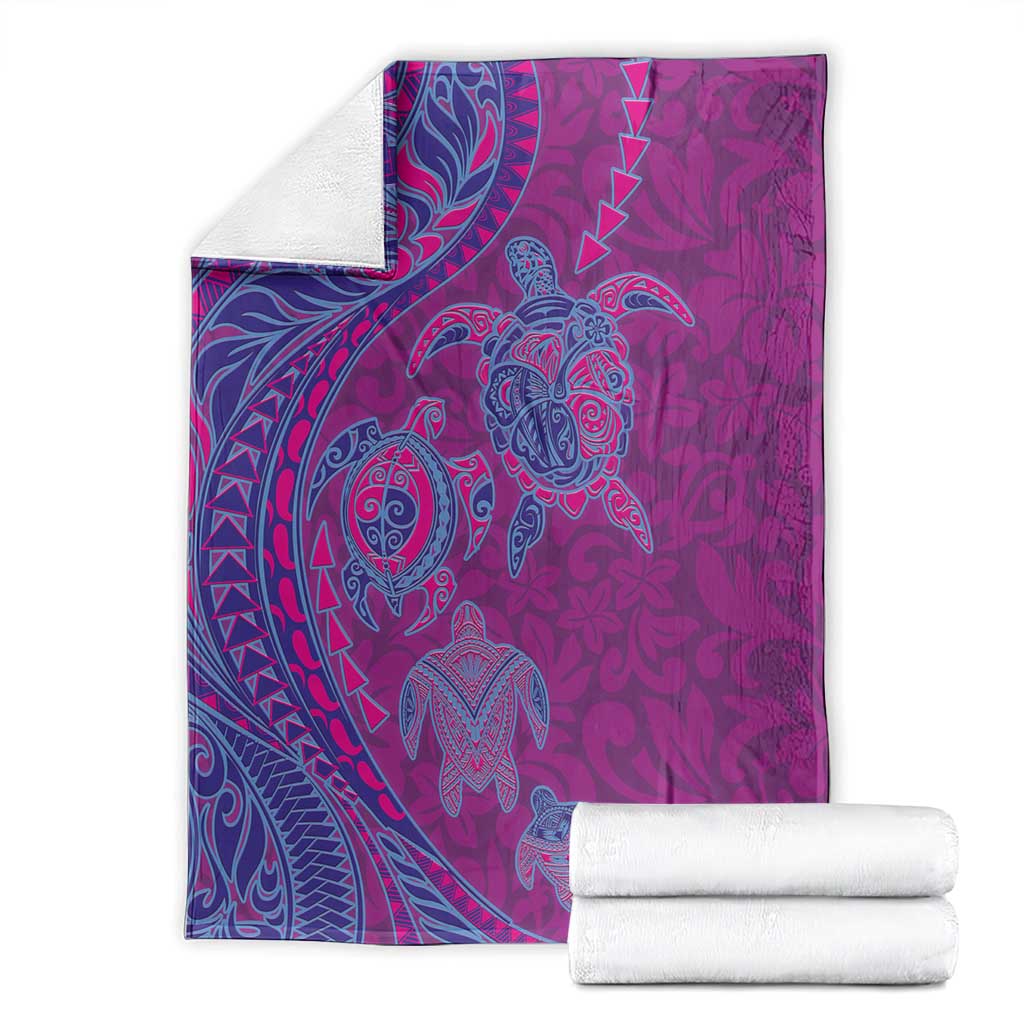 Hawaiian Turtles and Polynesian Art Tattoo Blanket Cerise LT03 - Polynesian Pride