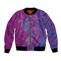 Hawaiian Turtles and Polynesian Art Tattoo Bomber Jacket Cerise LT03 Unisex Pink - Polynesian Pride