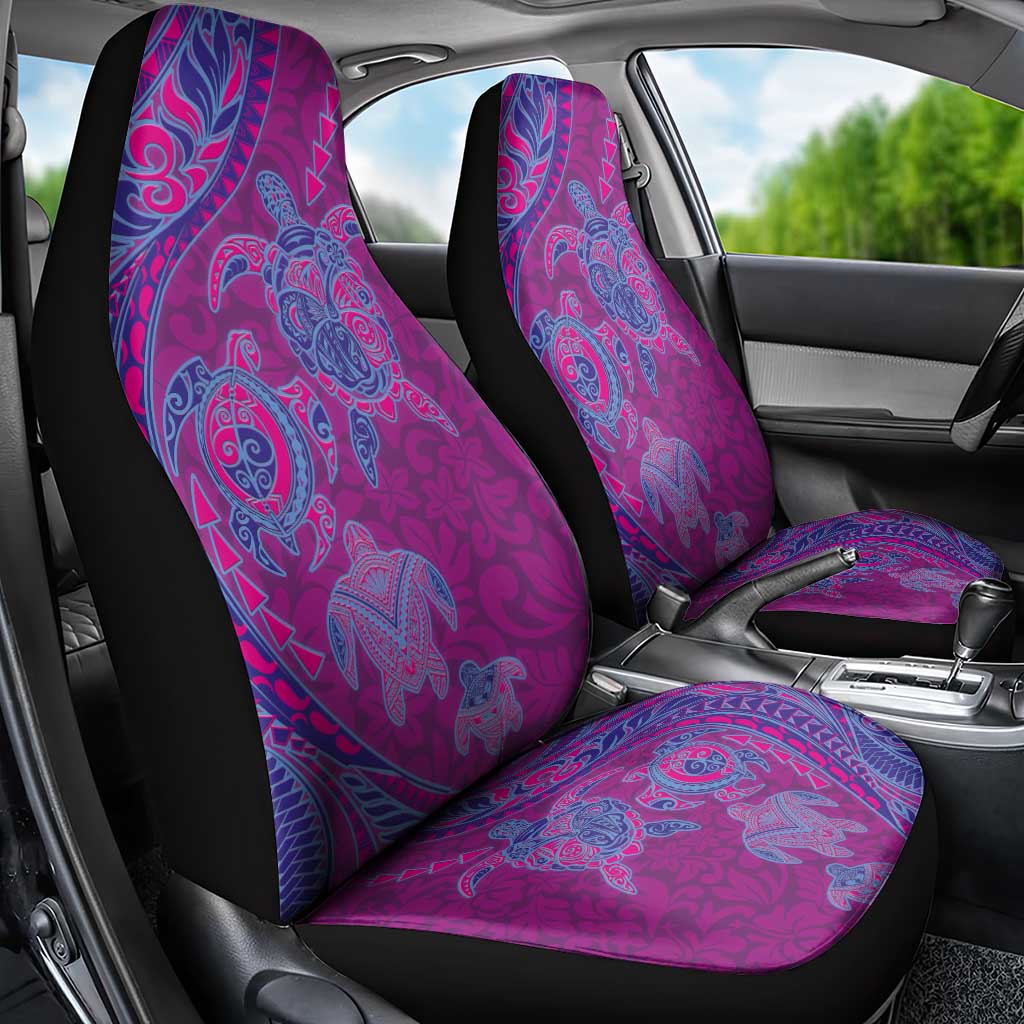 Hawaiian Turtles and Polynesian Art Tattoo Car Seat Cover Cerise LT03 - Polynesian Pride