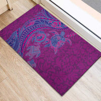 Hawaiian Turtles and Polynesian Art Tattoo Rubber Doormat Cerise LT03 - Polynesian Pride