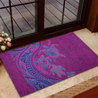 Hawaiian Turtles and Polynesian Art Tattoo Rubber Doormat Cerise LT03 - Polynesian Pride