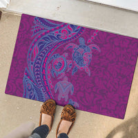 Hawaiian Turtles and Polynesian Art Tattoo Rubber Doormat Cerise LT03 - Polynesian Pride