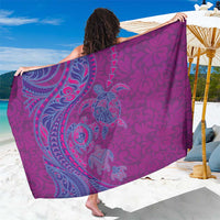 Hawaiian Turtles and Polynesian Art Tattoo Sarong Cerise LT03 One Size 44 x 66 inches Pink - Polynesian Pride