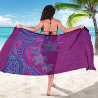 Hawaiian Turtles and Polynesian Art Tattoo Sarong Cerise LT03 - Polynesian Pride