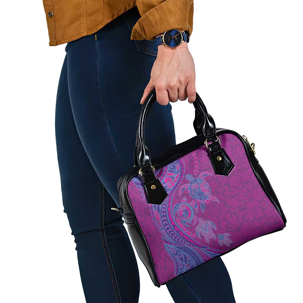 Hawaiian Turtles and Polynesian Art Tattoo Shoulder Handbag Cerise LT03 - Polynesian Pride