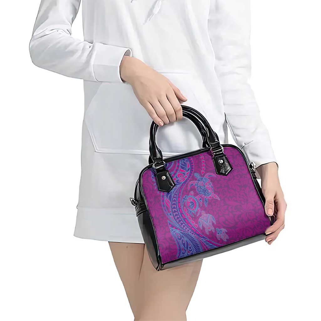 Hawaiian Turtles and Polynesian Art Tattoo Shoulder Handbag Cerise LT03 - Polynesian Pride