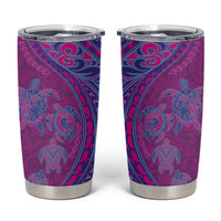 Hawaiian Turtles and Polynesian Art Tattoo Tumbler Cup Cerise LT03 Pink - Polynesian Pride