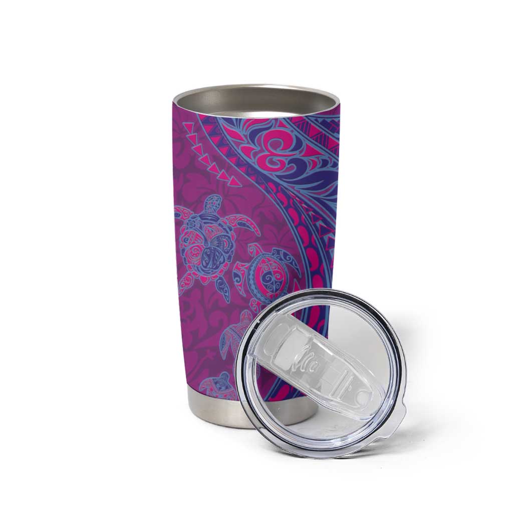 Hawaiian Turtles and Polynesian Art Tattoo Tumbler Cup Cerise LT03 - Polynesian Pride