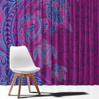 Hawaiian Turtles and Polynesian Art Tattoo Window Curtain Cerise LT03 - Polynesian Pride
