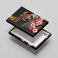 Hawaiian Hibiscus Turtle and Tropical Flower Canvas Wall Art Dynamic Vibe LT03 - Polynesian Pride
