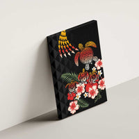 Hawaiian Hibiscus Turtle and Tropical Flower Canvas Wall Art Dynamic Vibe LT03 - Polynesian Pride