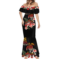 Hawaiian Hibiscus Turtle and Tropical Flower Mermaid Dress Dynamic Vibe LT03 - Polynesian Pride