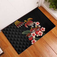 Hawaiian Hibiscus Turtle and Tropical Flower Rubber Doormat Dynamic Vibe LT03 - Polynesian Pride