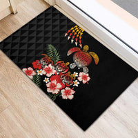 Hawaiian Hibiscus Turtle and Tropical Flower Rubber Doormat Dynamic Vibe LT03 - Polynesian Pride