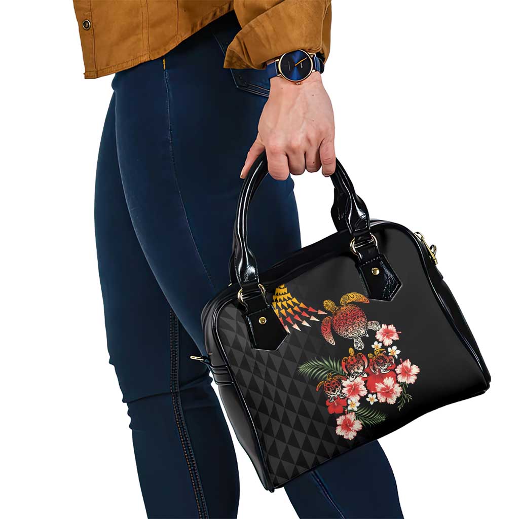 Hawaiian Hibiscus Turtle and Tropical Flower Shoulder Handbag Dynamic Vibe LT03 - Polynesian Pride