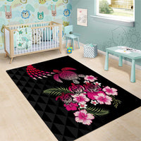 Hawaiian Hibiscus Turtle and Tropical Flower Area Rug Sweet Vibe LT03 - Polynesian Pride