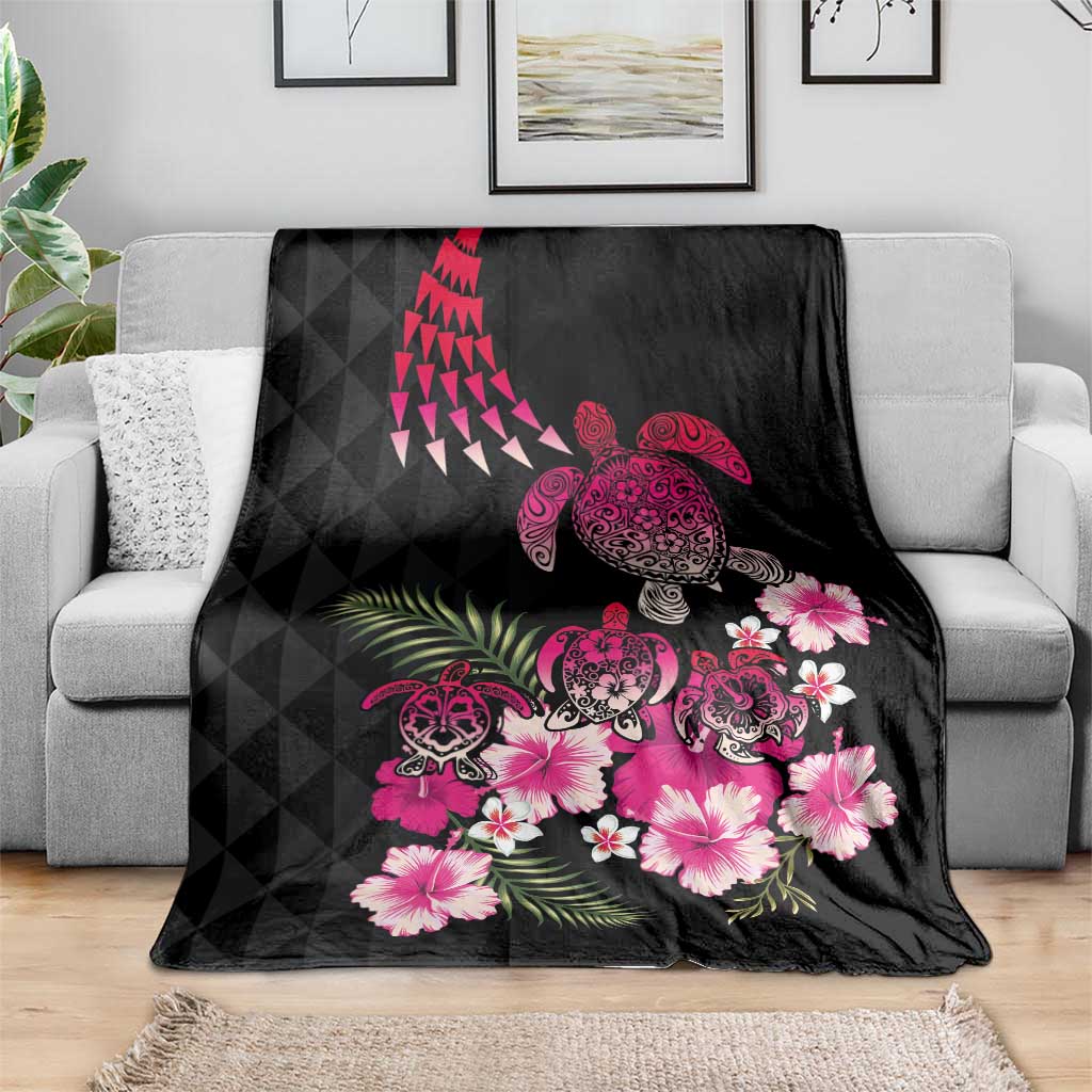 Hawaiian Hibiscus Turtle and Tropical Flower Blanket Sweet Vibe LT03 - Polynesian Pride
