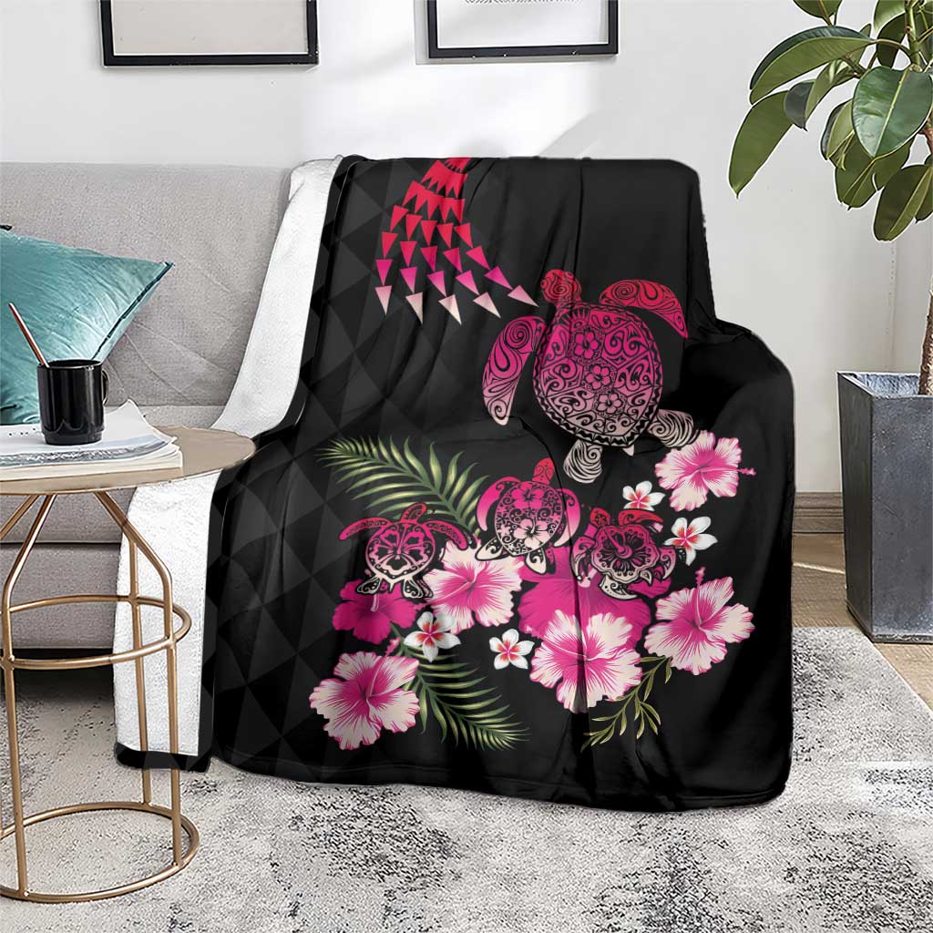 Hawaiian Hibiscus Turtle and Tropical Flower Blanket Sweet Vibe LT03 - Polynesian Pride