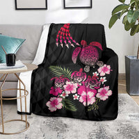 Hawaiian Hibiscus Turtle and Tropical Flower Blanket Sweet Vibe LT03 - Polynesian Pride