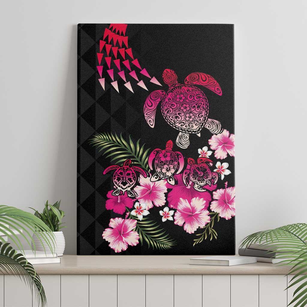 Hawaiian Hibiscus Turtle and Tropical Flower Canvas Wall Art Sweet Vibe LT03 - Polynesian Pride