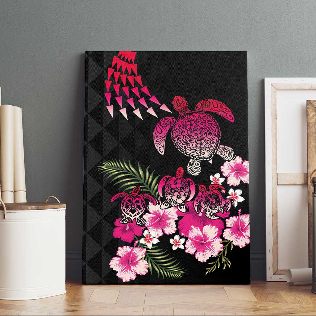 Hawaiian Hibiscus Turtle and Tropical Flower Canvas Wall Art Sweet Vibe LT03 - Polynesian Pride