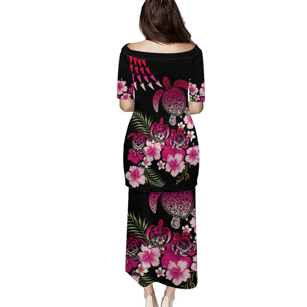 Hawaiian Hibiscus Turtle and Tropical Flower Puletasi Sweet Vibe LT03 - Polynesian Pride