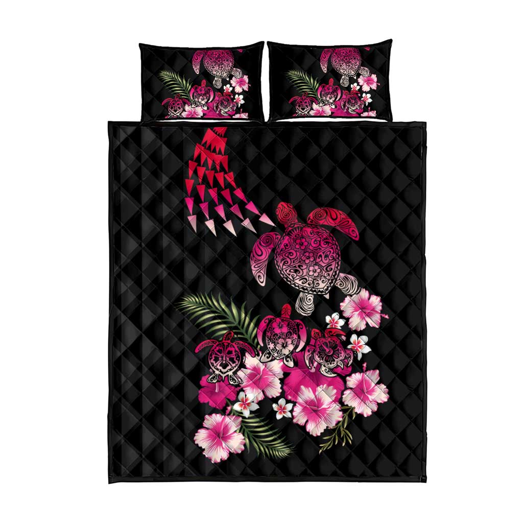 Hawaiian Hibiscus Turtle and Tropical Flower Quilt Bed Set Sweet Vibe LT03 - Polynesian Pride