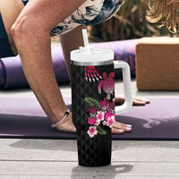 Hawaiian Hibiscus Turtle and Tropical Flower Tumbler With Handle Sweet Vibe LT03 - Polynesian Pride