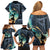 Samoan Siapo Motif and Siva Afi Dance Family Matching Off Shoulder Short Dress and Hawaiian Shirt