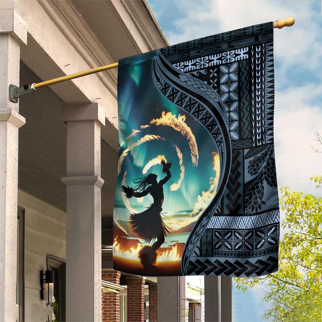 Samoan Siapo Motif and Siva Afi Dance Garden Flag LT03 House Flag Blue - Polynesian Pride