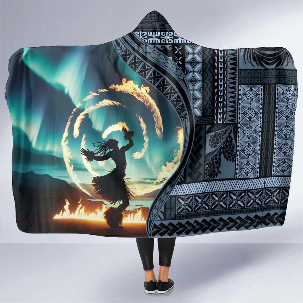Samoan Siapo Motif and Siva Afi Dance Hooded Blanket LT03 One Size Blue - Polynesian Pride