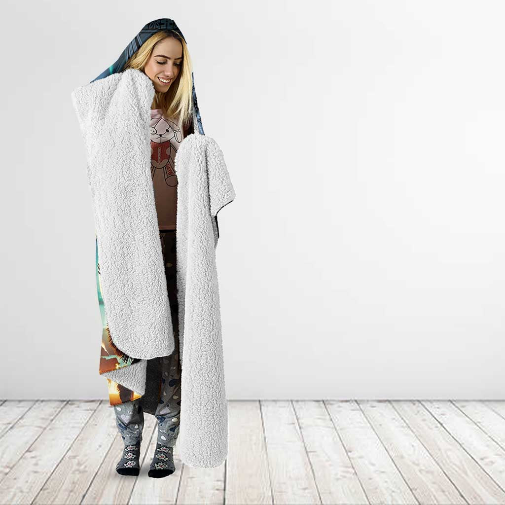 Samoan Siapo Motif and Siva Afi Dance Hooded Blanket LT03 - Polynesian Pride