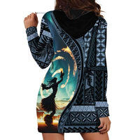 Samoan Siapo Motif and Siva Afi Dance Hoodie Dress LT03 - Polynesian Pride