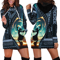 Samoan Siapo Motif and Siva Afi Dance Hoodie Dress LT03 - Polynesian Pride