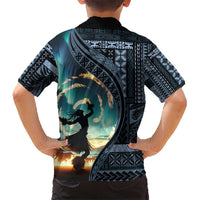 Samoan Siapo Motif and Siva Afi Dance Kid Hawaiian Shirt LT03 - Polynesian Pride