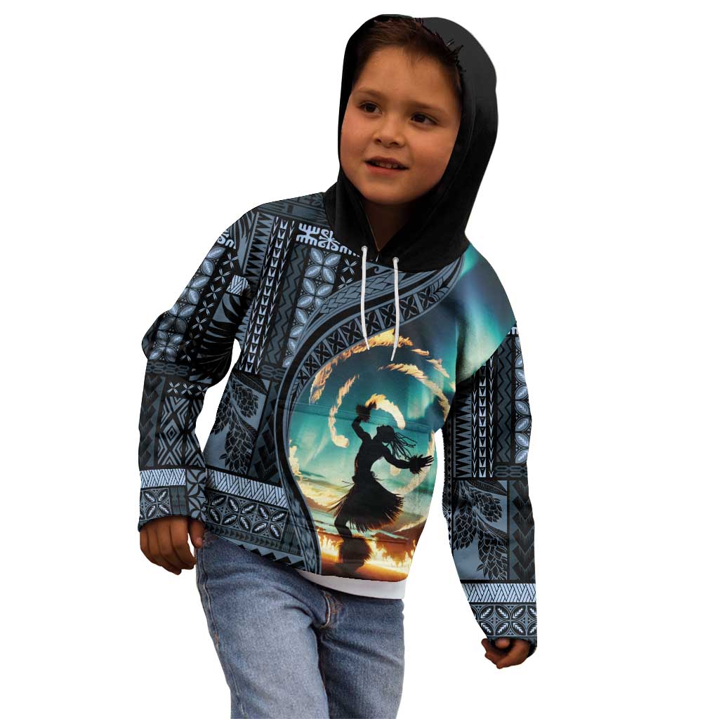 Samoan Siapo Motif and Siva Afi Dance Kid Hoodie LT03 - Polynesian Pride
