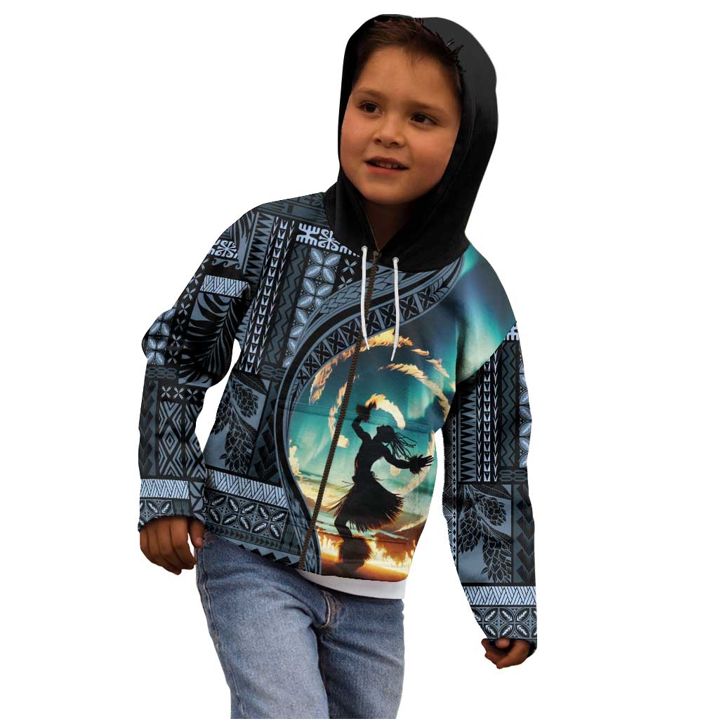 Samoan Siapo Motif and Siva Afi Dance Kid Hoodie LT03 - Polynesian Pride