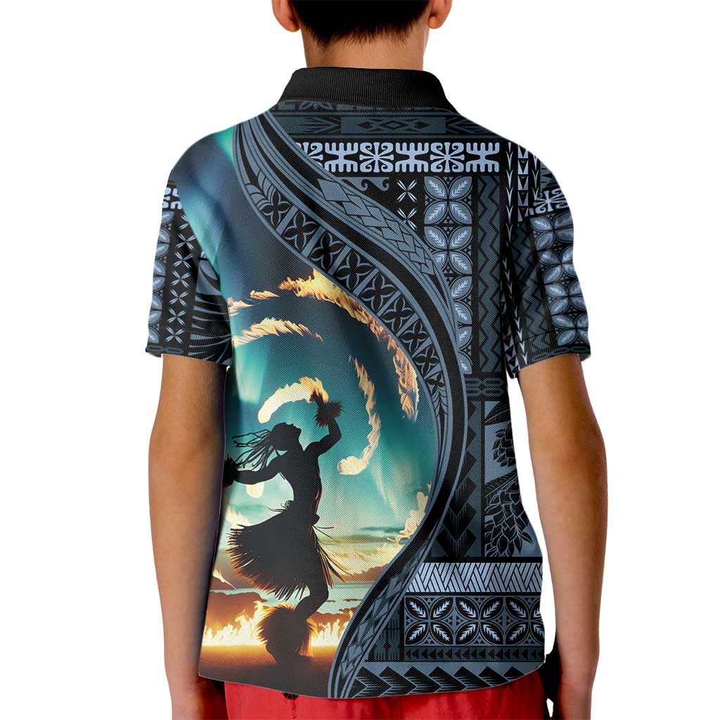 Samoan Siapo Motif and Siva Afi Dance Kid Polo Shirt LT03 - Polynesian Pride