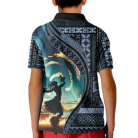 Samoan Siapo Motif and Siva Afi Dance Kid Polo Shirt LT03 - Polynesian Pride