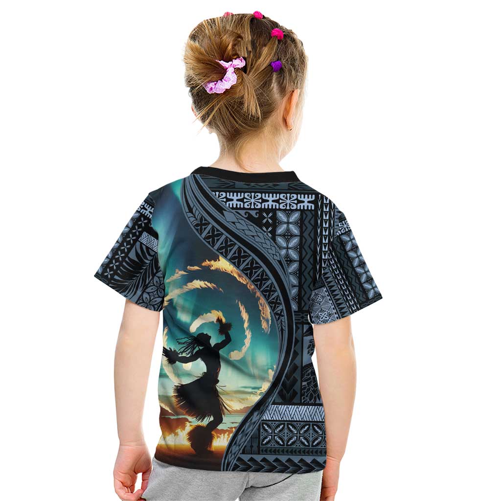 Samoan Siapo Motif and Siva Afi Dance Kid T Shirt LT03 - Polynesian Pride