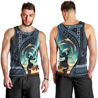 Samoan Siapo Motif and Siva Afi Dance Men Tank Top LT03 - Polynesian Pride