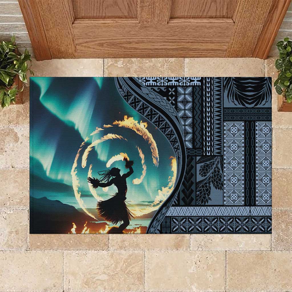 Samoan Siapo Motif and Siva Afi Dance Rubber Doormat LT03 Blue - Polynesian Pride