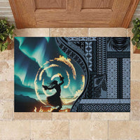 Samoan Siapo Motif and Siva Afi Dance Rubber Doormat LT03 Blue - Polynesian Pride