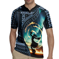 Samoan Siapo Motif and Siva Afi Dance Rugby Jersey LT03 - Polynesian Pride