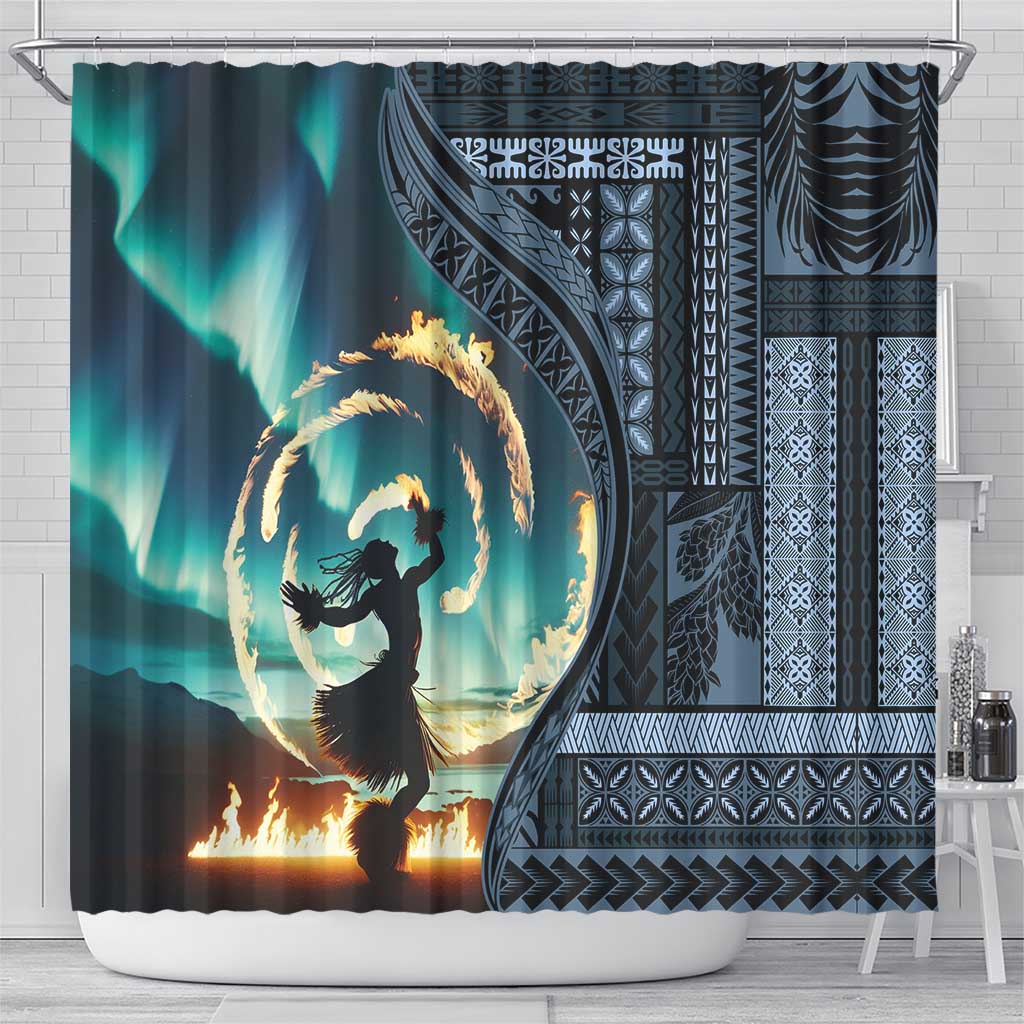 Samoan Siapo Motif and Siva Afi Dance Shower Curtain LT03 - Polynesian Pride