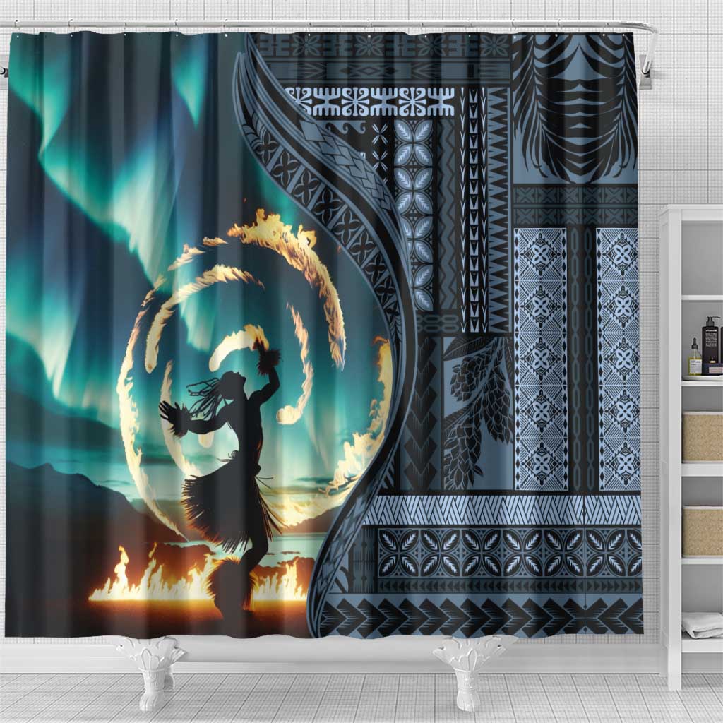 Samoan Siapo Motif and Siva Afi Dance Shower Curtain LT03 - Polynesian Pride