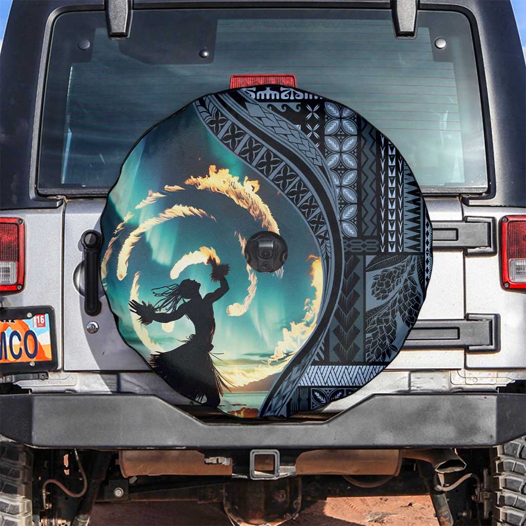 Samoan Siapo Motif and Siva Afi Dance Spare Tire Cover LT03 Blue - Polynesian Pride